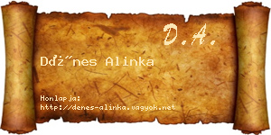 Dénes Alinka névjegykártya